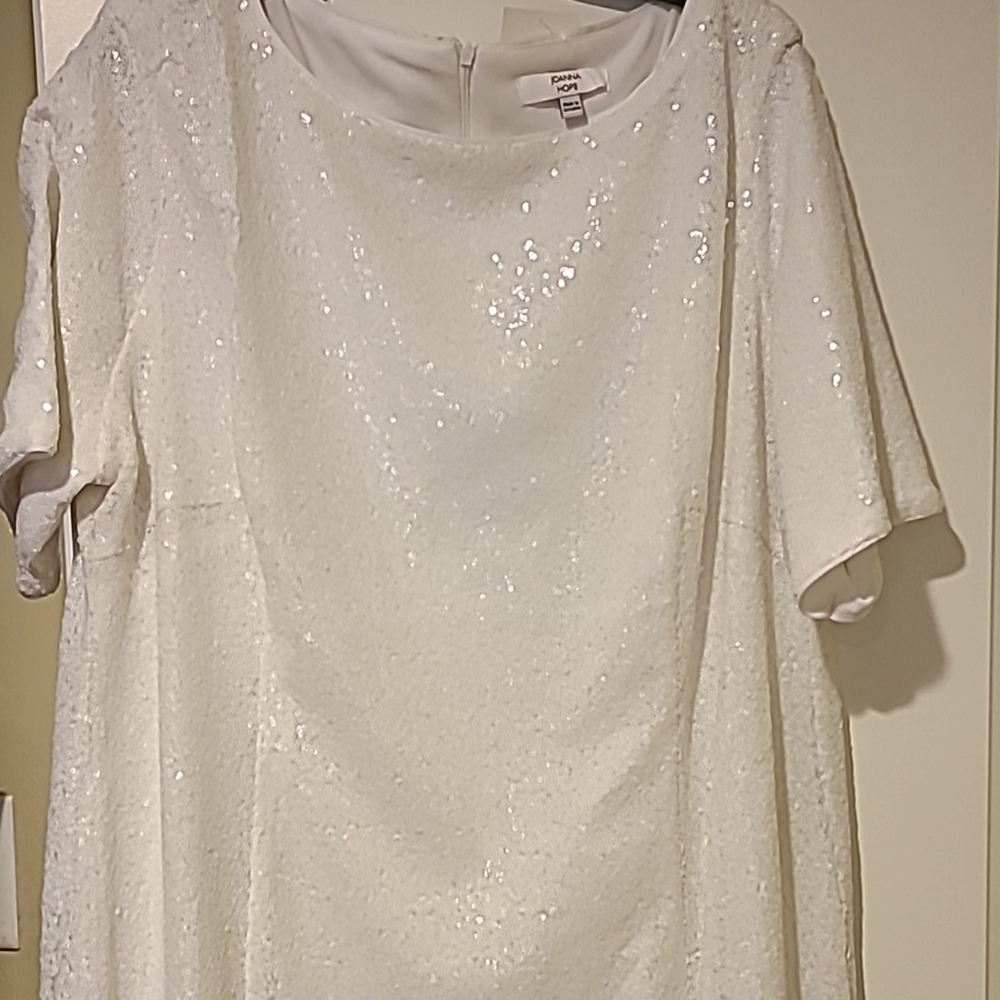 Joanna Hope White Sequin Dress, Size 22W